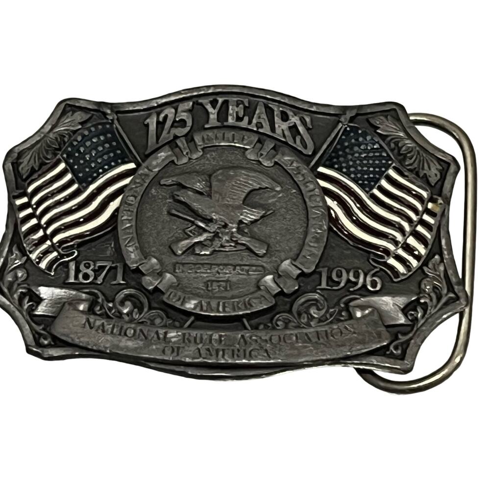 NRA belt buckle National Rifle Association vintage 125 years‎ 1996 Made in USA